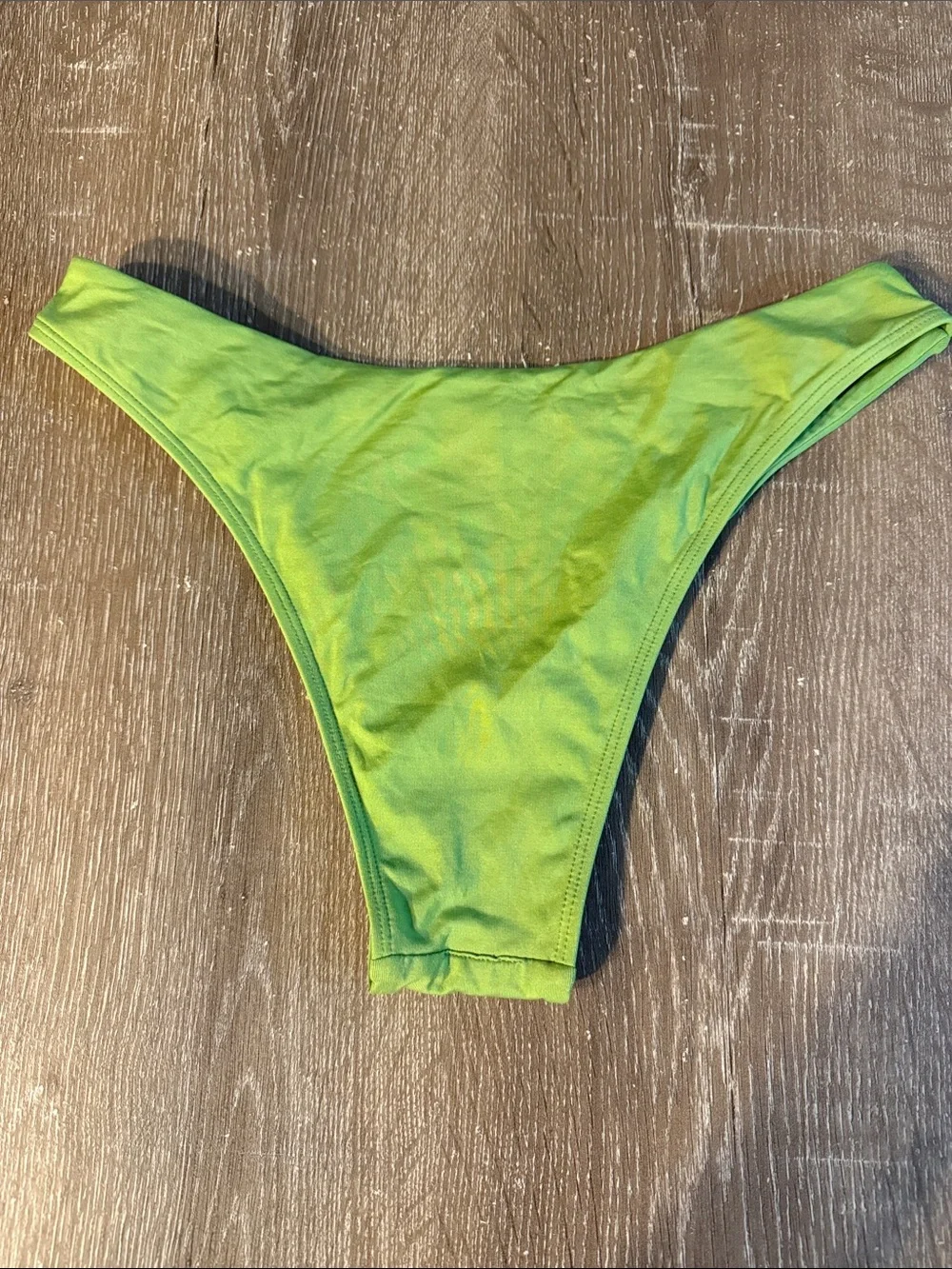 Monday Swimwear Lime Green Bikini Bottom, Size Small